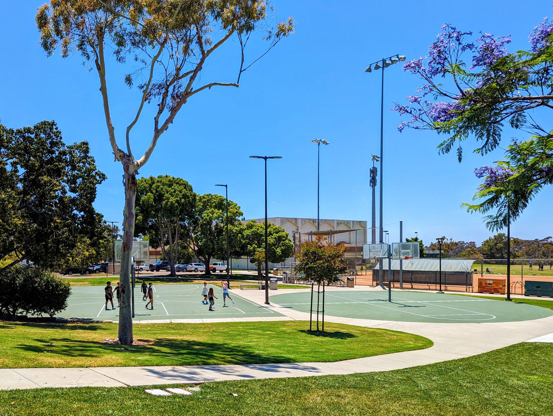 Residents using the Calavera Hills courts and park